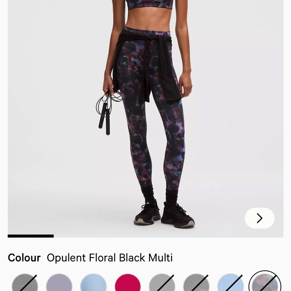 lululemon athletica Opulent Floral Black multi color - Wunder Train, high rise